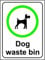 Dog Waste Bin safety sign - 3mm Aluminium dibond 300mm x 200mm