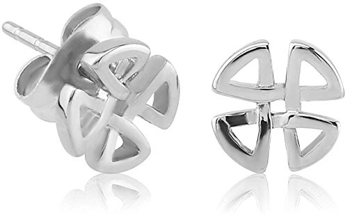 viva-adorno 1 Paar Edelstahl Damen und Herren Ohrringe Ohrstecker Kleeblatt Knoten keltisch Z217.D2