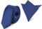 Ladeheid Herren Schmale Krawatte & Einstecktuch Set SP/P (150cm x 5cm, 22cm x 22cm, Blau2)