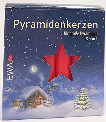 JEKA Pyramid Kerzen, Pyramiden Pyramidenkerze Wachs (Rot, 1.8 x 1.8 x 10.5 cm (4er Pack))
