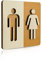 WC Schild Holz Toilettenschild Toilette Türschild Damen Herren Piktogramm Art.Nr. 4007 (Nussbaum Hell 14x14cm)