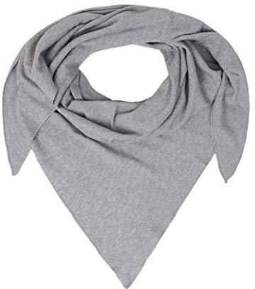 Zwillingsherz Dreieckstuch mit Kaschmir - Hochwertiger Schal im Uni Design für Damen- XXL Hals-Tuch und Damenschal - Strick-Waren für Sommer und Winter - 150cm x 120cm - hgr