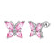 Aurora Tears Schmetterling Ohrringe 925 Sterling Silber Oktober Birthstone Pink Opal Stud Tiere Ohrringe Schmuck für Frauen und Mädchen DE0160O
