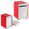 2 x Serviettenspender Retro, Metall, kleine Gastro Serviettenhalter für Eisdiele, Café, Bistro, HBT: 15x9,5x11, rot