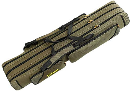 TentHome Sac de Pêche Multifonctionnel Etui à Canne avec 3 Compartiments pour Pêche (120cm)