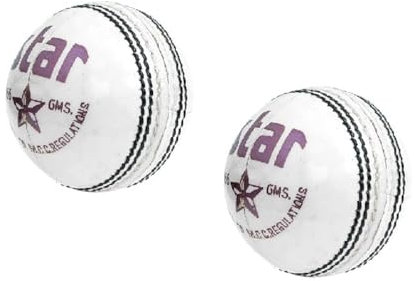 CW Star White Cricket-Bälle, 2 Stück, für Club & Match