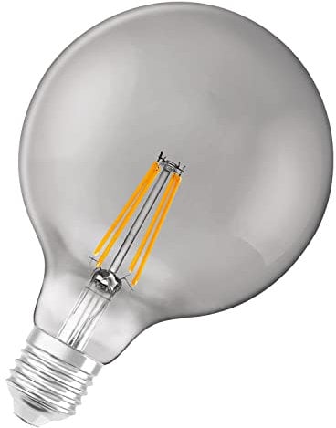 LEDVANCE Smarte LED-Lampe mit BT Technologie, Sockel E27, Rauchglas, Dimmbar, Warmweiß (2700 K), ersetzt Glühlampen mit 48W, steuerbar mit Google und Alexa, BT GLOBE Smoke Dim, 1 Stück (1er Pack)