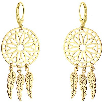 SOFIA MILANI - Damen Ohrringe 925 Silber - vergoldet/golden - Traumfänger Ohrhänger - 20940