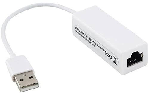 Movilideas Ethernet-Adapter, Weiß USB auf RJ45 (Netzwerk) für Laptop Ultrabook, Notebook, kompatibel mit Windows 10
