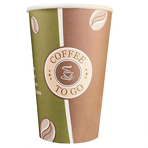200 Stk. Kaffeebecher Premium, Coffee to go, Pappe beschichtet, 16oz., 400 ml