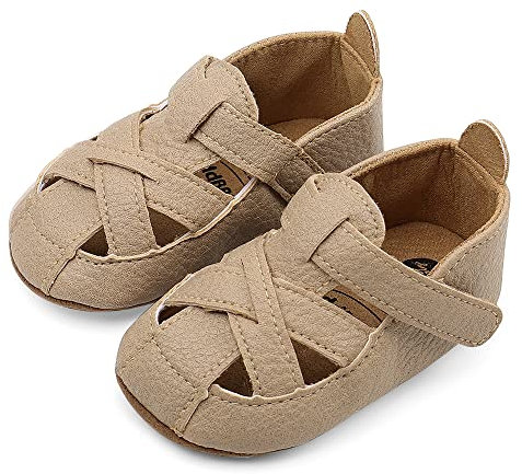 Cheerful Mario Baby Sandalen Lauflernschuhe für Baby Jungen Mädchen Erster Schuhe Krabbelschuhe Khaki 2 15-21 Monat