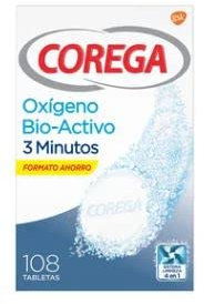 Limpiador ultra rápido para prótesis totales y parciales COREGA Oxígeno bio-activo 108 uds