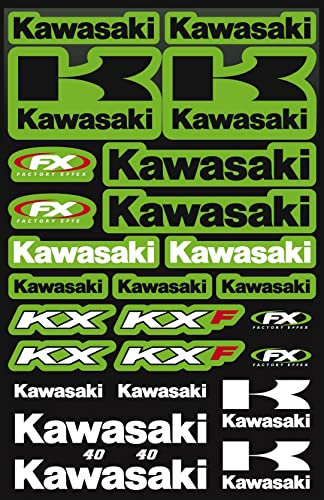 KIT STICKERS ADESIVI SPONSOR TECNICI AUTO MOTO FURGONE COMPATIBILI PER KAWASAKI CROSS ENDURO CASCO (S40)