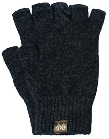Noble Wilde, Possum Damen/Herren Handschuhe ohne Finger, 40% Possum, 53% Wolle, 7% Seide (Anthrazit, M)
