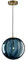 KCO Suspension moderne pour salle à manger, boule en verre, série de verre de couleur bleue, diamètre : 25 cm, hauteur réglable avec douille E27