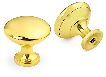 PinLin 20 Pack Drawer Knobs Round Modern Wardrobe Door Handles,Gold Drawer Handles and Knobs for Bathroom Cabinets Single Hole