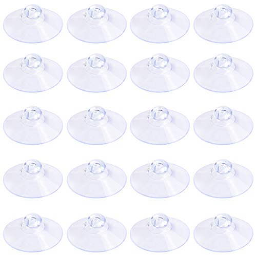 Pawfly 20 Pack Clear Suction Cups 3 cm PVC Plastic Sucker Without Hooks for Home Decoration and Organization