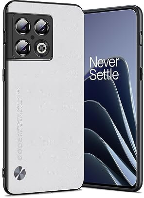 Puxssul Cover per OnePlus 10 Pro 5G, Soft TPU Premium Faux Leather Custodia in pelle ultra leggera resistente agli urti e ai graffi per OnePlus 10 Pro 5G (Bianco)