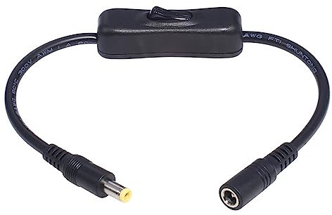 DC 5 5 x 2 1/2 5 mm Stecker auf Buchse DC Verlängerungskabel mit Schalter Taste für Router Lautsprecher LED Leuchten