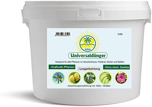 22KW Natur 3KG Universaldünger für Tropische Palmen Pflanzen Bananen Oliven Bäume Zitronen-, Palmen. Pflanzen im Garten Düngen