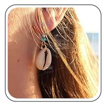 TseenYi Bohème Kaurimuschel Ohrringe Silber Muschel Haken Ohrringe Vintage Türkis Muschel Baumeln Ohrringe Muschel Tropfen Ohrringe Sommer Strand Schmuck Für Frauen Und Mädchen