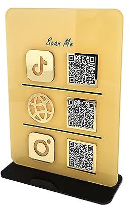 Letrero de código QR personalizado para múltiples empresas, letrero de visualización QR para escanear para pagar Face-book Web, letrero de redes sociales, placa de código QR, colores incluyen azul