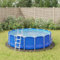Homgoday Tapis de sol piscine gris clair Ø366 cm polyester géotextile 170