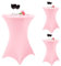 Pesonlook 3er-Set Stretch Stehtisch Husse für Bistrotisch Ø 80-85 cm Elegante,Verstärkung im Fußbereich,Stretch-Husse Rosa Hussen für Stehtische und Bistrotische（80×110cm,Rosa