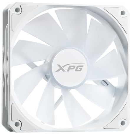 XPG VENTO R 120 ARGB PWM 120mm Gehäuselüfter Weiß – Reverse Blade Design, ARGB Beleuchtung, 4-Pin PWM, Daisy Chain, Rifle-Lager, PC Gaming Lüfter