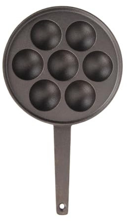 Serlium Poêle à gril Takoyaki antiadhésive à 7 trous, poêle à crêpes en fonte élargie et approfondie pour restaurant, hôtel, cuisine domestique