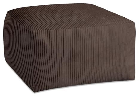 DreamRoots Pouf Comfort 70x70x40cm - Cord Hocker Für Sessel - Fußablage Wohnzimmer - Couch Sitzsack