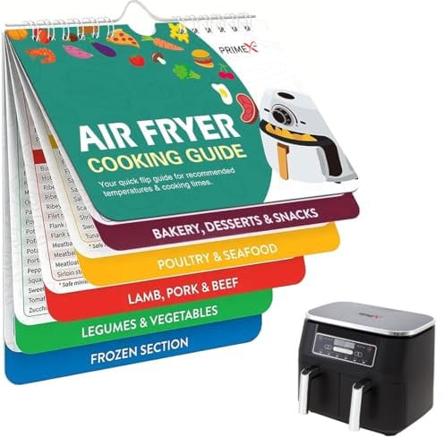 PRIMEX PRO Air Fryer Cooking Guide, Air Fryer Cooking Times & Temperature Conversion Chart UK, Air Fryer Cheat Sheet Magnetic air Fryer Temperature Guide UK.