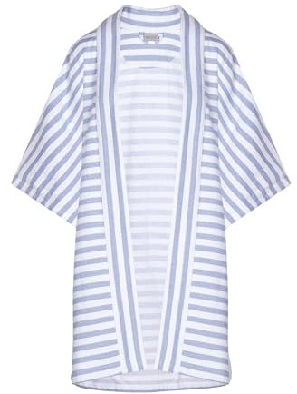 Möve Beach Poncho aus 100% Baumwolle, One size, snow/cornflower