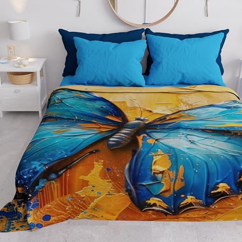 PETTI Artigiani Italiani - Copriletto Singolo Primavera Estate, Coperta Leggera Singola, Lenzuola Copriletto, Mariposa 2 100% Made in Italy