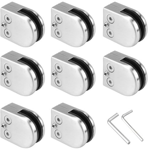 Supporto per Vetro Morsetto di Vetro 8 Pezzi Morsetto per Vetro in Acciaio Inox Morsetto in Vetro Morsetti Ferma Vetro Clip di Vetro Morsetto Vetro Morsetti in Vetro per Vetro di Spessore 8-10 mm