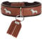 HUNTER Teckel-Halsband MÜNCHEN, Farbe: Cognac/schwarz, Leder, edle Dackel-Besätze, weich und robust, fellschonend, luxuriös, ökologisch hergestellt, nachhaltig, Made in Germany, Größe: 42