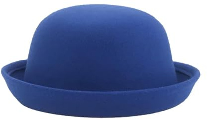 FULUJIDI Fedora Trilby Filzhut Hut Hüte Für Frauen Fedoras Flat Top Erwachsene Filz Hut Solid Casual Vintage Formal Männer Frauen Eltern Kinder Hüte 52-54Cm (Kinder) 2-Blau