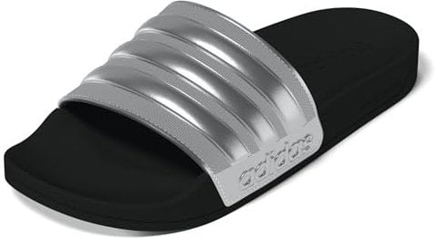 adidas Unisex Adilette Shower Slides Flipflop, core Black/Silver met./Silver met, 42 EU