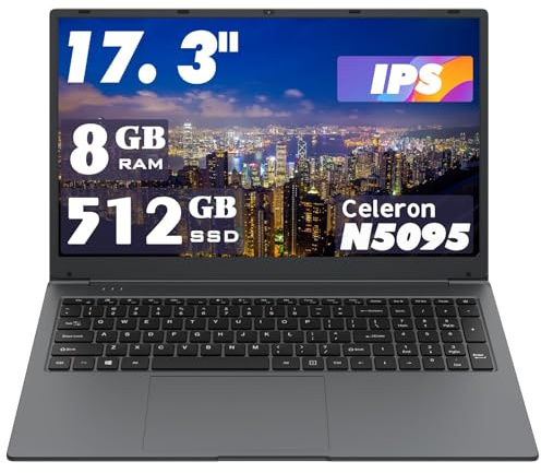 MTWZMM 17 inch Laptop, 8GB RAM Celeron N5095(Up to 2.9GHz), (DDR 8GB SSD 512GB)