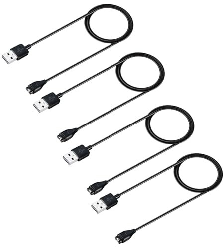 HUAREW Charger Cable Compatible for G-armin Watch Charger Cable Compatible for Fenix 7 7S 6 6S Pro 5 5S 5X Plus, Forerunner 745 935 945, Vivoactive 3 4S, Vivomove 3 3S,Approach S40 S60(4 pcs 3.3ft)