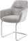 Schwingstuhl Pejo-Flex Freischwinger rund Edelstahl Chenille Silbergrau Taschenfederkern