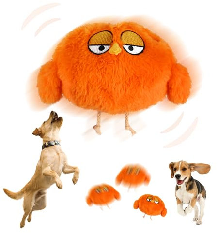 HEYIDAMAI Bewegendes Hundespielzeug, Hundespielzeug Beweglich Elektrisch, Interaktives Hundespielzeug, Aktives Bewegliches Haustier Plschspielzeug mit Klang und Hüpferei für Hunde Katzen
