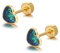 SIXDUTON Boucles D'oreilles Tige Forme Cœur Titane Pour Femmes Filles, Hypoallergéniques Plaqué Or 14 Carats En Acier Inoxydable Petites Paillettes Clous Pour Cartilage Tragus (Vert Foncé)