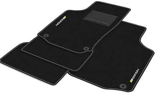 DHCarMats Bestickte Auto-Fußmatten für Opel Corsa C von 2000 bis 2006 | Auto-Fußmatten aus Teppichmaterial, rutschfest, individuell dekoriert, Innenraum – komplettes Set vorne und hinten