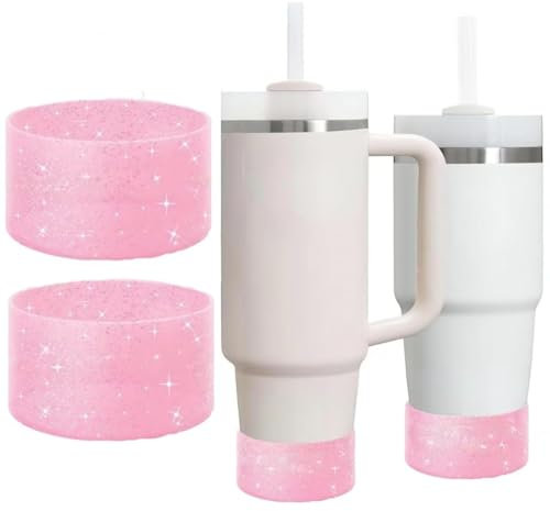 LSYZHX 2 PCS Water Bottle Boot for Owala, Anti Slip Silicone Bottle Covers, Protective Accessories for Owala Freesip Twist and Flip Stainless Steel Water Bottles (2 Pcs Pink)