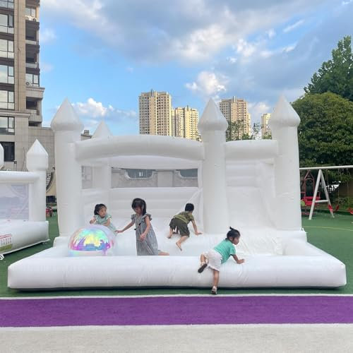 Inflatable Bounce House with Slide and Ball Pit, 15Ft Commercial PVC Bouncy Castle for Kids, Perfect for Birthday Parties and Weddings