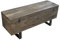 Riess Ambiente Industrial Truhenbank Factory LOFT - 115cm - braun schwarz - Mangoholz Metall - Massive Sitzbank mit Stauraum