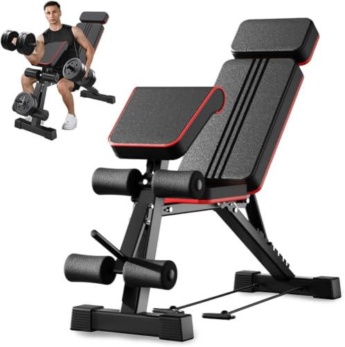 PORIYA Adjustable Weight Bench Full Body Workout Multi-Purpose Foldable Gym Training Benches Decline Incline Bench for Home