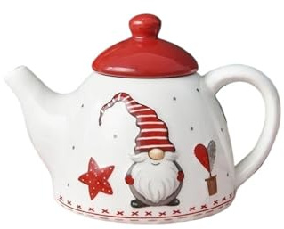 Set Con Teiera Accessori Per La Tavola Per Casa Teiera Filtro Pomeridiano Occidentale Infusore Per In Ceramica In Motivo Babbo Natale 500 Ml Set Di Teiere