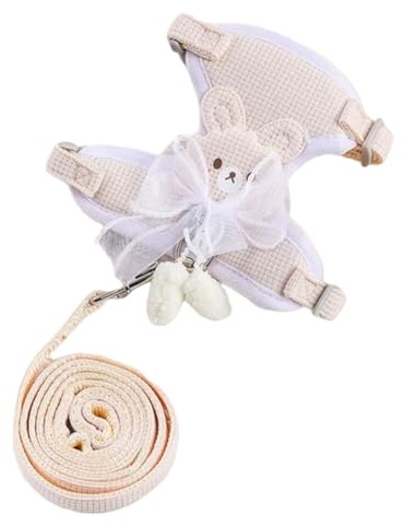 DIFLAX Kaninchen Leine, Verstellbares Weiches Kaninchen Geschirr mit Leine, Kaninchengeschirr für Zwergkaninchen, Kaninchenleine Ausbruchsicher für Kleine Häschen Katze Hunde Haustier Walking